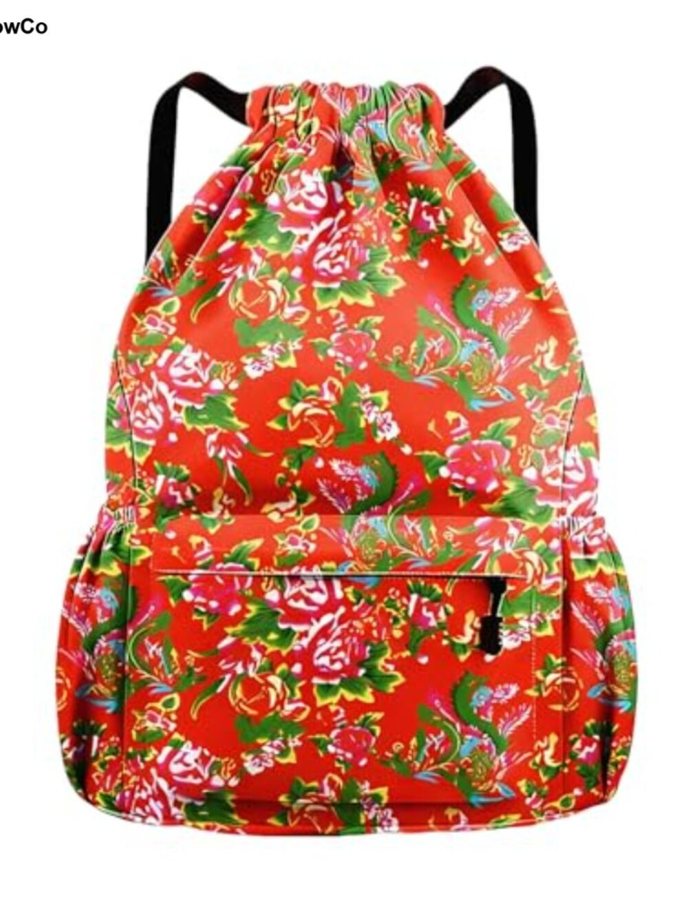 Floral Drawstring Backpack Gym Sackpack Water Resistant Cinch Bag Yoga Travel